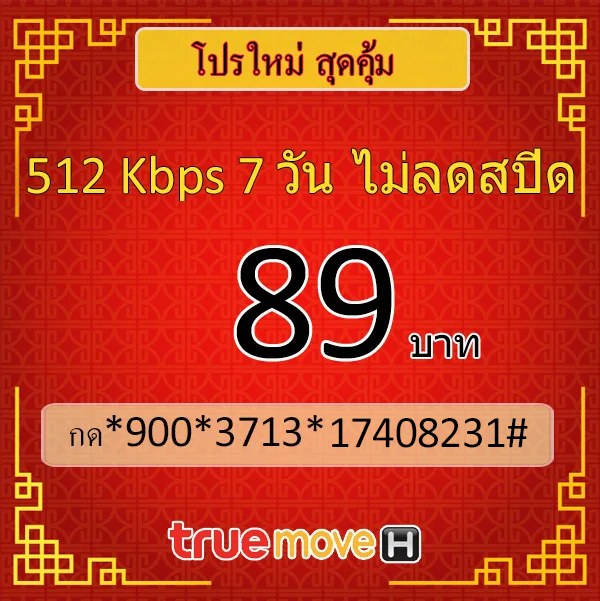 เน็ตทรูรายอาทิตย์ 89 ไม่ลดสปีด