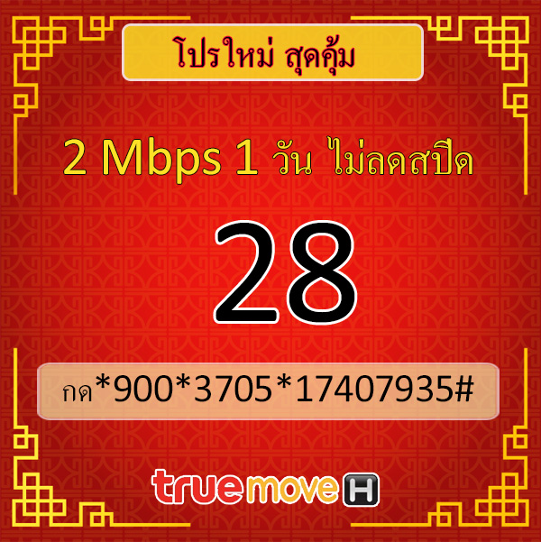 เน็ตทรูรายวัน 28 บาท 2mbps